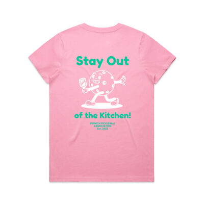 "Stay Out of the Kitchen!" - Women's White Print Maple Tee Thumbnail